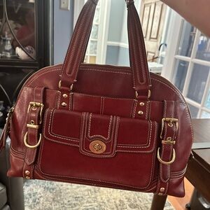 Coach Miranda Satchel In Burgundy Leather